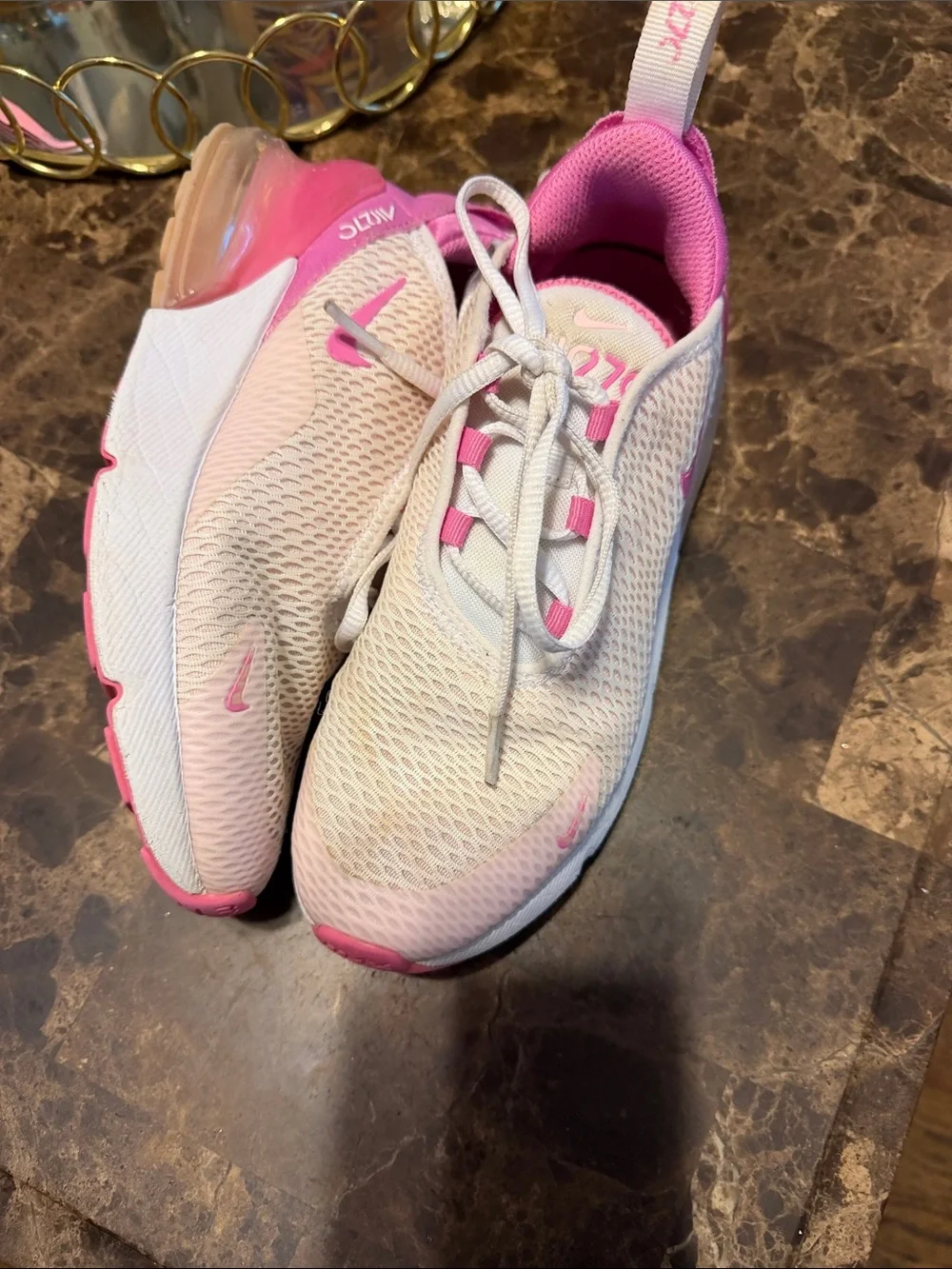 Nike Pink and White Mesh Air Max Style Sneakers